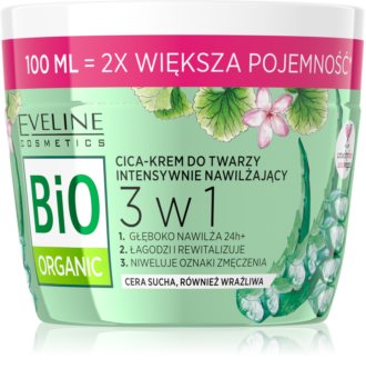 Eveline Cosmetics Bio Organic 3 in 1 Intensiv fugtende creme Med Aloe Vera
