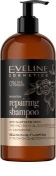 Eveline Cosmetics Organic Gold sampon pentru regenerare pentru păr uscat și deteriorat