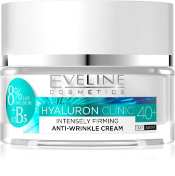 Eveline Cosmetics Hyaluron Clinic інтенсивний зміцнюючий денний та нічний крем 40+