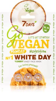7DAYS GoVEGAN Monday WHITEDAY mascarilla nutriente en forma de hoja