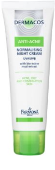 Farmona Dermacos Anti-Acne creme normalizante de noite para reduzir a produção de sebo