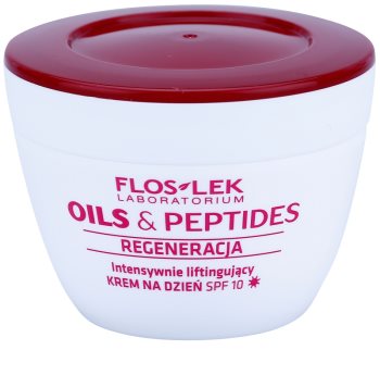FlosLek Laboratorium Oils & Peptides Regeneration 60+ crema intensiva con efecto lifting SPF 10