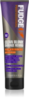 Fudge Clean Blonde Damage Rewind fioletowy szampon tonujący do włosów blond i z balejażem