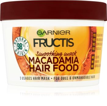 Garnier Fructis Macadamia Hair Food máscara de alisamento para cabelos rebeldes