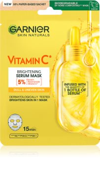 Garnier Skin Naturals plátýnková maska s rozjasňujícím a hydratačním účinkem s vitaminem C