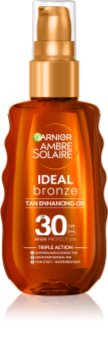 Garnier Ambre Solaire Ideal Bronze odą puoselėjantis įdegio aliejus SPF 30