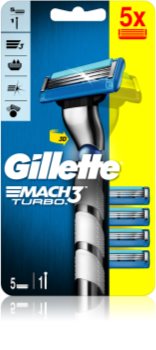 Gillette Mach3 Turbo бритвенный станок + запасные головки 5 шт.