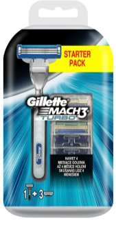 Gillette Mach3 Turbo maquinilla de afeitar + recambios de cuchillas 3 uds