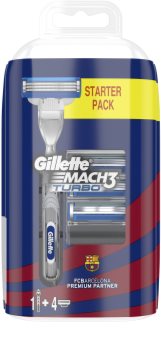 Gillette Mach3 Turbo FC Barcelona máquina de depilar + refil de lâminas 4 pçs