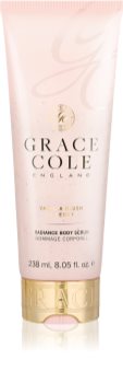 Grace Cole Vanilla Blush & Peony exfoliant pentru corp cu efect de iluminare