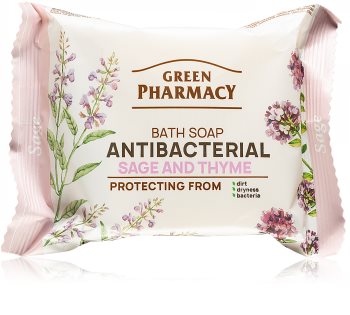Green Pharmacy Sage & Thyme přírodní tuhé mýdlo s antibakteriální přísadou