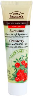 Green Pharmacy Hand Care Cranberry hydratační krém na ruce a nehty s rozjasňujícím účinkem