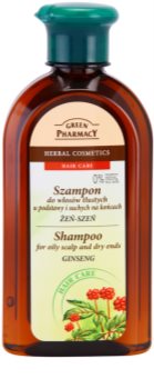 Green Pharmacy Hair Care Ginseng shampoo per cuoi capelluti grassi e punte secche