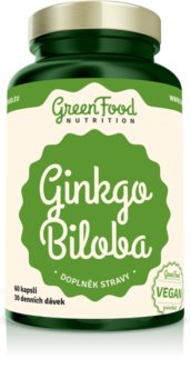 GreenFood Nutrition Ginkgo biloba doplněk stravy  pro podporu fyzického a duševního zdraví
