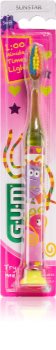 G.U.M Kids Toothbrush vaikiški dantų šepetėliai su prisisiurbiančiu dangteliu