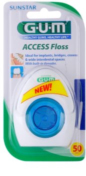G.U.M Access Floss dantų siūlas nešiojantiems kabes ir turintiems implantus