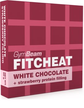 GymBeam Fitcheat Protein Chocolate bílá čokoláda s proteinem