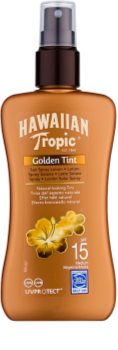 Hawaiian Tropic Golden Tint ochranné telové mlieko v spreji SPF 15