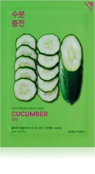 Holika Holika Pure Essence Cucumber plátýnková maska se zklidňujícím účinkem pro citlivou pleť se sklonem ke zčervenání