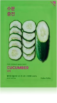 Holika Holika Pure Essence Cucumber Zellschichtmaske mit beruhigender Wirkung für empfindliche Haut mit der Neigung zum Erröten