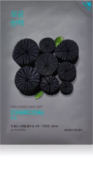 Holika Holika Pure Essence Charcoal maschera detergente in tessuto con carbone attivo