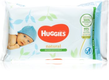 Huggies Natural Biodegradable tisztító törlőkendő gyermekeknek születéstől kezdődően