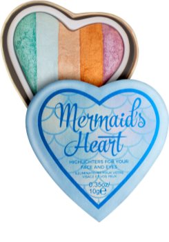 I Heart Revolution Mermaids Heart rozjasňovač na oči a tvář