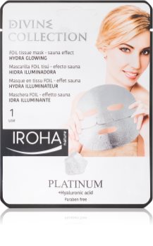 Iroha Divine Collection Platinum & Hyaluronic Acid hydratační a rozjasňující maska