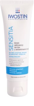 Iwostin Sensitia creme nutritivo de noite com vitaminas C e E para pele sensível e alérgica