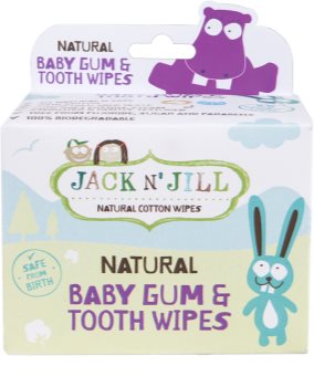 Jack N’ Jill Natural nedves törlőkendők a fogak és a fogíny védelmére