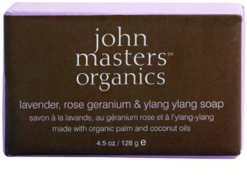 John Masters Organics Lavender Rose Geranium & Ylang Ylang hydratační mýdlo na obličej a tělo