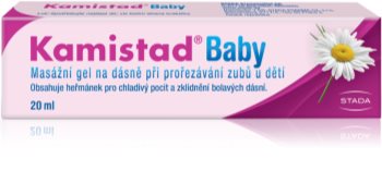 Kamistad Baby hladilni masažni gel ki podpira regeneracijo razdraženih dlesni