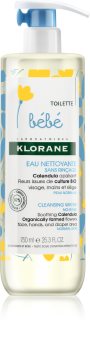 Klorane Bébé Calendula почистваща вода за лице без измиване За нормална кожа