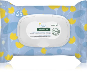Klorane Bébé Calendula Gentle Cleansing Wipes for Children from Birth
