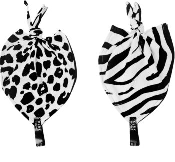 KLRK Home Wild B&W Leopard&Zebra couverture câline avec nœud