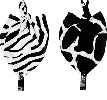 KLRK Home Wild B&W Zebra&Giraffe snuggle blanket with knot