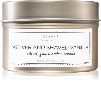 KOBO Coterie Vetiver and Shaved Vanilla αρωματικό κερί σε μετταλικό βάζο