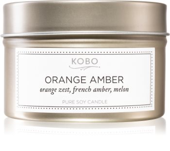 KOBO Motif Orange Amber geurkaars in blik