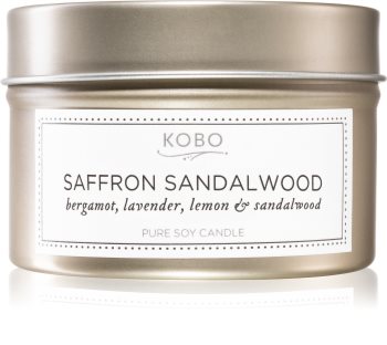 KOBO Natural Math Saffron Sandalwood Duftkerze in blechverpackung
