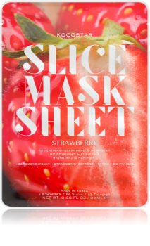KOCOSTAR Slice Mask Sheet Strawberry Feuchtigkeitsspendende Tuchmaske für ein strahlendes Aussehen der Haut