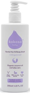 Kokoso Baby Kids tisztító gél testre és hajra parfümmentes