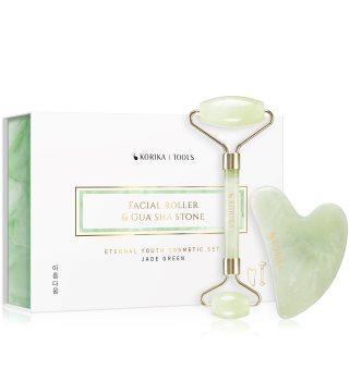 KORIKA Tools rullo per massaggi per il viso e attrezzi per i massaggi Jade Green