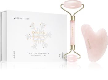 KORIKA Tools face roller & gua sha masszázs henger Quarzt Pink (az arcra)