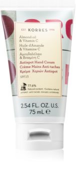 Korres Almond Oil & Vitamin C kézkrém pigmentfoltok ellen SPF 15