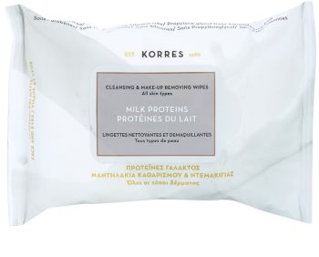 Korres Milk Proteins toallitas limpiadoras y desmaquillantes