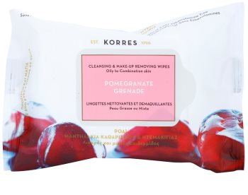 Korres Pomegranate toalhitas de limpeza para pele oleosa e mista