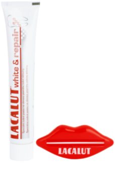 Lacalut White & Repair pasta de dentes para restaurar o esmalte dos dentes + prensa para tubo