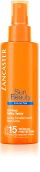 Lancaster Sun Beauty Oil-Free Milky Spray nemastné mléko na opalování ve spreji SPF 15