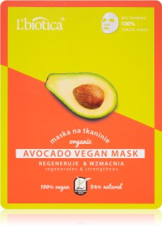 L’biotica Vegan Organic Avocado arcmaszk regeneráló hatással