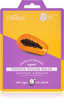 L’biotica Vegan Organic Papaya reinigende Maske für das Gesicht